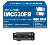 X psblty IM C530F C530FB Negro, Cian, Amarillo, Magenta Cartuchos de tóner Compatibles 418240 418241 418242 418243 Tóner con Chip para Ricoh IM C530F C530FB Impresoras,Black-IMC530FB