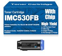 X psblty IM C530F C530FB Negro, Cian, Amarillo, Magenta Cartuchos de tóner Compatibles 418240 418241 418242 418243 Tóner con Chip para Ricoh IM C530F C530FB Impresoras,Cyan-IMC530FB