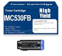 X psblty IM C530FB Negro, Cian, Amarillo, Magenta Cartuchos de tóner Compatibles 418240, 418241, 418242, 418243 Tóner Alto Rendimiento para Ricoh IM C530F C530FB con Chip,Cyan-IMC530FB