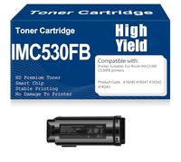 X psblty IM C530FB Negro, Cian, Amarillo, Magenta Cartuchos de tóner Compatibles 418240, 418241, 418242, 418243 Tóner Alto Rendimiento para Ricoh IM C530F C530FB con Chip,Black-IMC530FB
