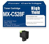 X psblty MX-C528F Negro Cian Amarillo Magenta Cartuchos de tóner Compatible MX-C52TB MX-C52TC MX-C52TM MX-C52TY Tóner Alto Rendimiento para Sharp MX-C428F MX-C528F MX-C528P con Chip,Cyan-MX C528F