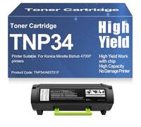 X psblty para Konica Minolta Bizhub 4700P Cartuchos de tóner compatibles TNP34 A63T01F Tóner de Alto Rendimiento Impresoras de Alta Capacidad con Chip,TNP34-1PC