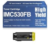 X psblty para Ricoh IM C530F C530FB Cartuchos de tóner Compatibles 418240 418241 418242 418243 Tóner para Ricoh IM C530F C530FB con Chip,Yellow-IMC530FB