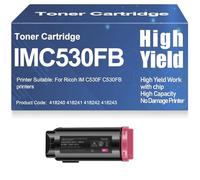 X psblty para Ricoh IM C530F C530FB Cartuchos de tóner Compatibles 418240 418241 418242 418243 Tóner para Ricoh IM C530F C530FB con Chip,Magenta-IMC530FB