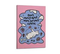 X Psblty Póster con texto en inglés "Don't Worry About What You Can't Control", diseño de gato divertido, romántico, motivacional, moderno póster de pared para sala de estar, dormitorio, decoración