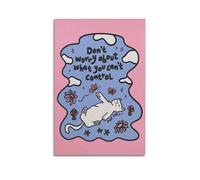 X Psblty Póster con texto en inglés "Don't Worry About What You Can't Control", diseño de gato divertido, romántico, motivacional, moderno póster de pared para sala de estar, dormitorio, decoración