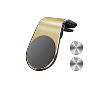 X psblty Soporte Móvil Coche Soporte Magnético para Teléfono Coche, Clip Ventilación Aire, Giratorio para Móvil, GPS para Red Mi para Samsung Suporte Telemovel Carro(Gold Fixed Holder)