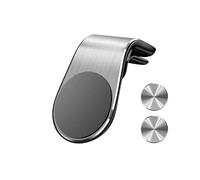 X psblty Soporte Móvil Coche Soporte Magnético para Teléfono Coche, Clip Ventilación Aire, Giratorio para Móvil, GPS para Red Mi para Samsung Suporte Telemovel Carro(Silver Fixed Holder)