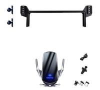 X psblty Soporte Móvil Coche Soporte Teléfono para Coche para Land para Cruiser LC300 2022 2023 Pantalla Multimedia Base Fija Carga Inalámbrica Doble Suporte Telemovel Carro(Holder 3 Silver)