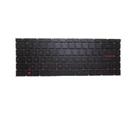 X psblty Teclado retroiluminado FR GR RU SP con Letras Rojas, Compatible con MSI, GF63 Thin 10UC 10UD 10SC 10SCXR 10SCSR 11UC 11UD 11SC 11SCV, Negro, sin Marco(Spanish SP)