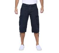 X Ray Men's Belted Long Cargo Shorts for Men, Below Knee Length Mens Cargo Shorts, 3/4 Pants (Big and Tall Shorts for Men) Navy 34