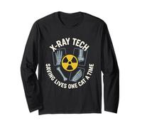 X-Ray Tech Saving Lives One Cat At A Time Humor Radiología Manga Larga