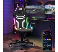 X-Rocker Agility - Silla compacta RGB de respaldo alto para juegos eSports con luces LED para niños y adolescentes, reposabrazos ajustables 3D, altura ajustable, giratoria, ruedas giratorias y piel