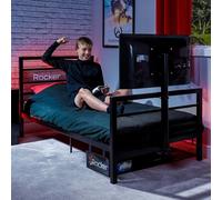 X-Rocker Basecamp Cama para Juegos con TV con Soporte Giratorio, Almacenamiento y gestión de Cables, somier bajo de 3 pies, Marco de Metal, Dormitorio Infantil, Compatible con TV de 40" - Negro