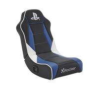 X-Rocker PlayStation Geist 2.0 - Silla mecedora de suelo para juegos de audio, altavoces con reposacabezas, soporte ergonómico, base mecedora plegable, piel sintética fácil de limpiar para niños y