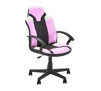 X-Rocker Saturn Midback - Silla ergonómica para juegos de computadora, oficina, esports para jóvenes y adolescentes, silla giratoria compacta y cómoda de oficina con altura ajustable, negro/rosa