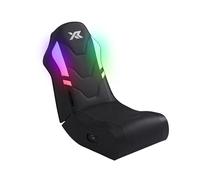 X Rocker Shadow RGB 2.0 - Silla mecedora de suelo, consola de audio para juegos, luces LED controladas por aplicación Neo Motion, altavoces para reposacabezas, base mecedora plegable, piel sintética