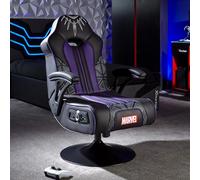X-Rocker Silla de juego oficial de Marvel Black Panther, pedestal plegable para juegos de audio con altavoces inalámbricos Bluetooth 2.1, silla vibradora reactiva de sonido para niños y jóvenes,