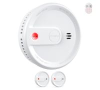 X-Sense 2 detectores de humo con batería de 10 años, con soporte magnético, en espera sin parpadeo LED, botón de prueba/silencio, ultrafino, XS0G-SN