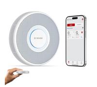 X-Sense 3 detectores de humo con batería de 10 años, alarma de voz alemana con indicación de ubicación (17 lugares), botón de prueba grande, modo de espera sin parpadeo, XS0B-SN