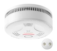 X-Sense Alarma de humo para el hogar, alarma de incendio a batería de 10 años con soporte magnético, indicador LED y botón de silencio, detector de humo funciona con pilas, cumple con la norma EN