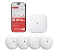 X-Sense Detector de agua inteligente, sensor de agua WiFi, sensor de inundación compacto con volumen ajustable de hasta 110 dB y alcance de 500 m, para cocinas, sótanos y baños, SWS55