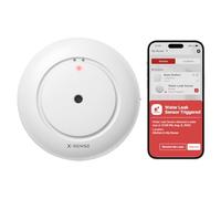 X-Sense Detector de Agua Inteligente Wi-Fi, Alarma de Fugas para Cocina, Baño y Sótano, Alerta en Tiempo Real y Notificaciones App (Requiere Estación Base SBS50, No Incluido), SWS51, Pack de 1