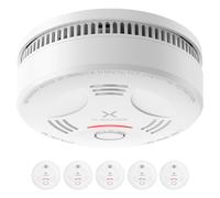 X-Sense Detector de Humo, Alarma de Incendio con Batería de 10 Años para el Hogar, Indicador LED y Botón de Silencio, Alarma de Humo con Batería, Conforma al Estándar EN 14604, SD11, 5 Piezas