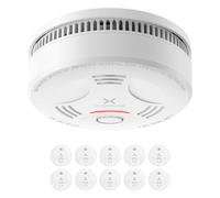 X-Sense Detector de Humo, Alarma de Incendio con Batería de 10 Años para el Hogar, Indicador LED y Botón de Silencio, Alarma de Humo con Batería, Conforma al Estándar EN 14604, SD11, 10 Piezas
