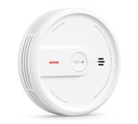 X-SENSE Detector de Humo, batería de 10 años con indicador LED y botón de Silencio, Alarma contra Incendios compacta, XS0E-SN, Paquete de 1 Unidad