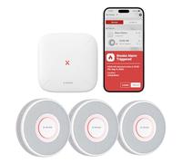 X-Sense Alarma con Aviso de Voz (Solo en Alemán), Detector de Humo WiFi, Las Funciones de la Splicación Requieren una Estación Base SBS50 (Incluida), XS0B-MR31, 3 Detectores y 1 Base