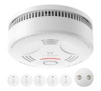 X-Sense Detector de humo con batería de 10 años y soporte magnético, detector de incendios, certificado TÜV Rheinland, con función de silencio y autoprueba, SD11, 5 unidades