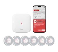 X-Sense Detector de Humo conectado con Alertas de Voz Francesas y 17 Zonas, Alarma de Incendio Wi-FI Interconectada con Estación Base SBS50, XS0B-MR61