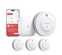 X-Sense - Detector de humo conectado con estación SBS50, alarma contra incendios inalámbrica interconectada, sistema de seguridad para el hogar, compatible con la aplicación X-Sense, SD11-MR31