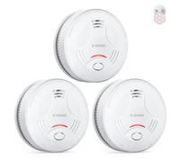 X-Sense Detector de humo inteligente con 10 años de duración de la batería y soporte magnético, certificado TÜV, con función de silencio y autoprueba, SD11-MR, juego de 3