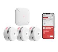 X-Sense Detector de Humo Smart XS01-M con estación Base SBS50, Detector de Humo inalámbrico con WiFi, Detector de Incendios conectable, Compatible con la aplicación X-Sense Home Security, FS31