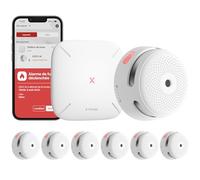 X-Sense Detector de Humo Smart XS01-M con estación Base SBS50, Detector de Humo inalámbrico con WiFi, Detector de Incendios conectable, Compatible con la aplicación X-Sense Home Security, FS61
