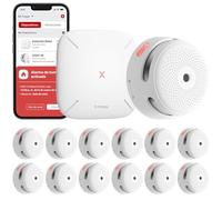 X-Sense Detector de Humo Wi-FI, Kit de Seguridad para el Hogar con Estación Base SBS50, Alarma Incendio Inalámbrica Certificado y EN14604, Compatible con la aplicación X-Sense Home Security, FS121