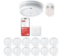 X-Sense Detector de Humo con Estación Base SBS50 para el Hogar, Montaje Magnético, Alarma Interconectada Inalámbrica, Batería Reemplazable, 10 Años de Vida Útil, Función vía App, XS0D-MR121