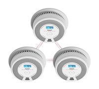 X-Sense Detector de Humo y Monóxido de Carbono de Interconexión Inalámbrica Combinada con Pantalla LCD y Batería de 10 años, SC07-W, Pack de 3