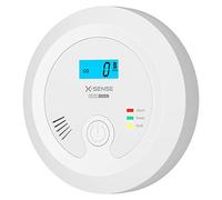 X-Sense Detector de Monóxido de Carbono (CO) con una Vida Útil de 10 Años, Alarma Reemplazable Alimentada por Batería y con Pantalla Digital, CO03B