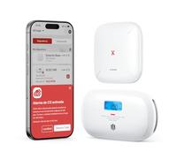 X-Sense Detector inteligente de monóxido de carbono con sensor de 10 años, detector de CO con batería reemplazable y pantalla digital, con estación base SBS50, XC0C-MR11