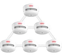 X-Sense Detector y Alarma de Humo Inalámbrica Interconectada, Alcance 250m, Mini Alarma de Fuego con Baterías Reemplazables, EN 14604, Link+, XS01-WR, 6 Piezas