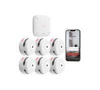 X-Sense Detector de Humo Smart XS01-M con estación Base SBS50, Detector de Humo inalámbrico con WiFi, Detector de Incendios conectable, Compatible con la aplicación X-Sense Home Security, FS61