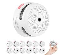 X-Sense - Mini detector de humo con 10 años de autonomía, detector de humo conforme a la norma en 14604, detector de incendios con sensor fotoeléctrico, XS01, lote de 12