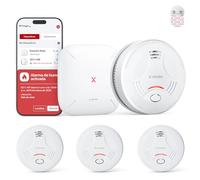 X-Sense SD11-MR31 - Detectores de humo inteligentes con 10 años de autonomía y soporte magnético con estación base SBS50