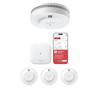 X-Sense Smart SD19-MN31 SD19-MN31 - Detector de humo inalámbrico con batería de 10 años y estación base SBS50, detector de humo fotoeléctrico