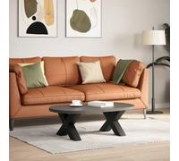 X-Shaped Coffee Table Legs 2 Pack Black 60x30 cm Powder-Coated Steel | Acero con recubrimiento en polvo, soporte de 140 x 140 mm, tubo de 80 x 80 mm, patas ajustables, tornillos M5 x 18 incluidos