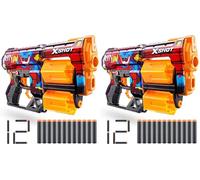 X-Shot Skins Dread Blaster - Poppy Playtime (Toony) por ZURU con 12 Dardos, Doble Barril Giratorio, tecnología de Dardos de Bolsillo de Aire, Lanzador de Espuma de Juguete para niños, Adolescentes y