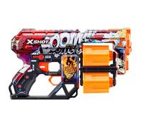X-Shot Skins Dread Boom - Pistola de Dardos con Doble Tambor, 12 Dardos y Aspecto único, Talla única